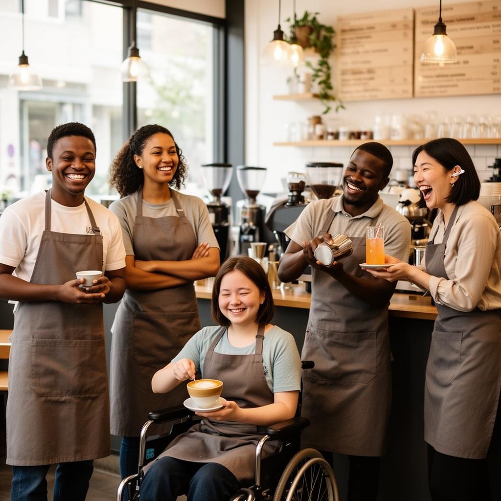Daily Drip team members smiling behind the counter